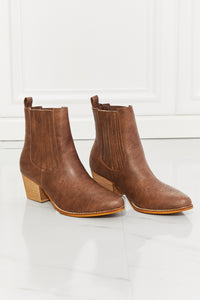 Womens Chesnut Brown Stacked Heel Chelsea Boot