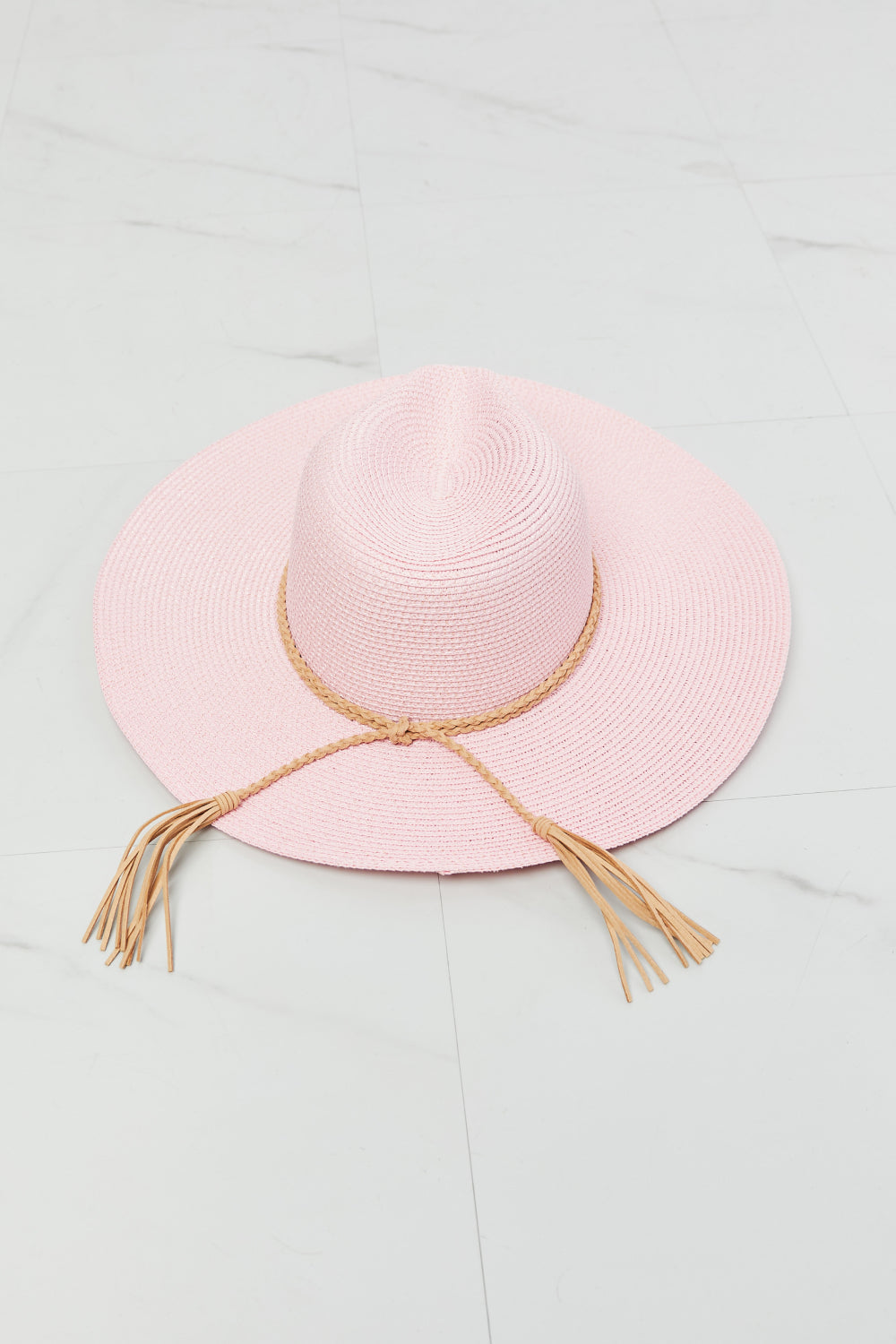 Women's Light Pink Straw Rancher Sun Hat