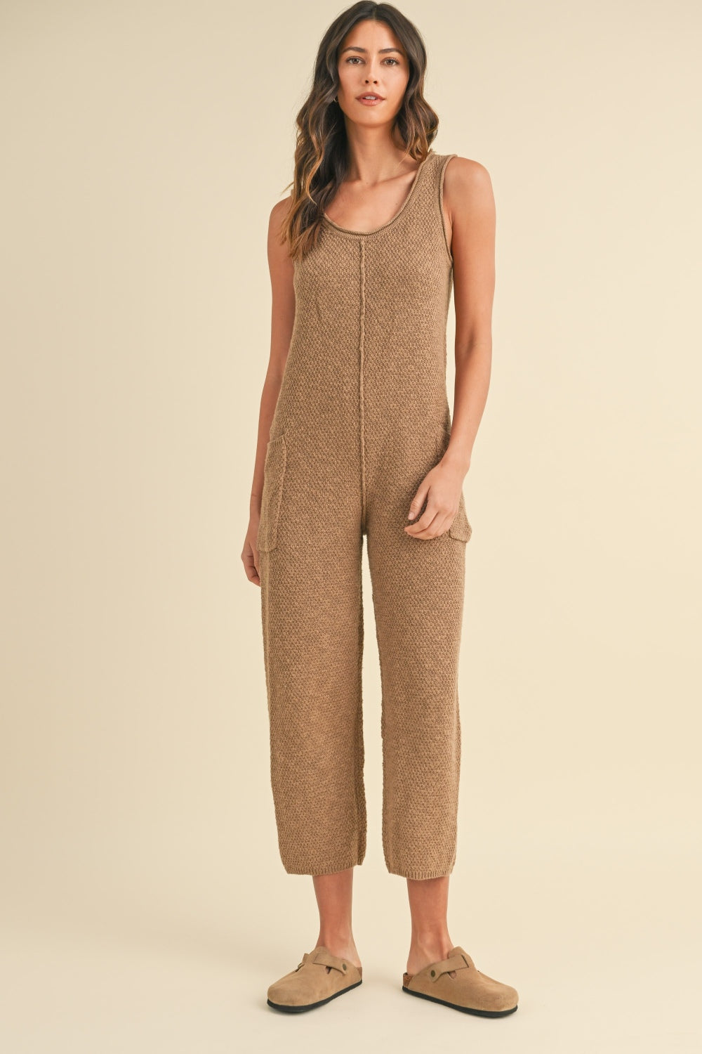 Women's Hot Brown Knit Onesie