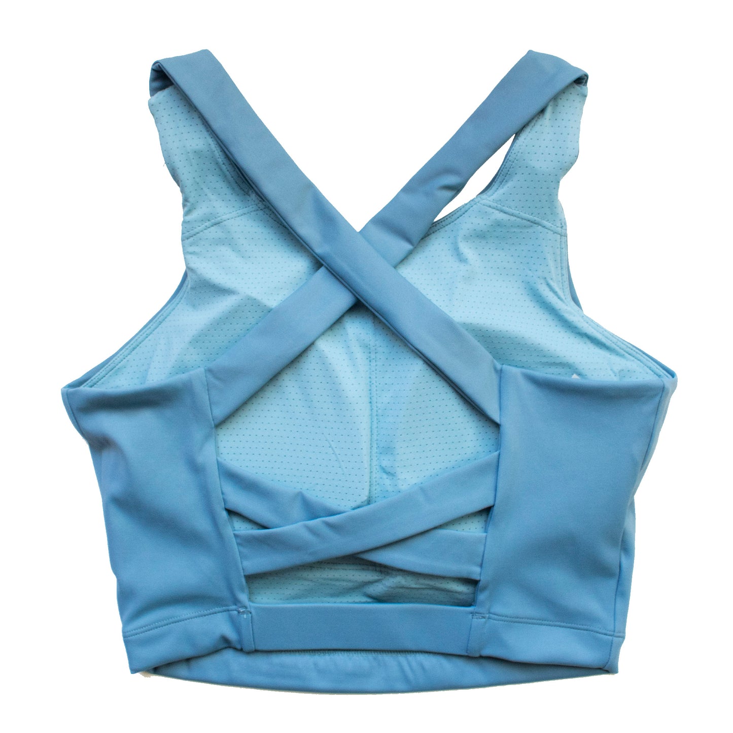 Runner Island Womens Light Blue Run to Swim Sports Bra Tank Top