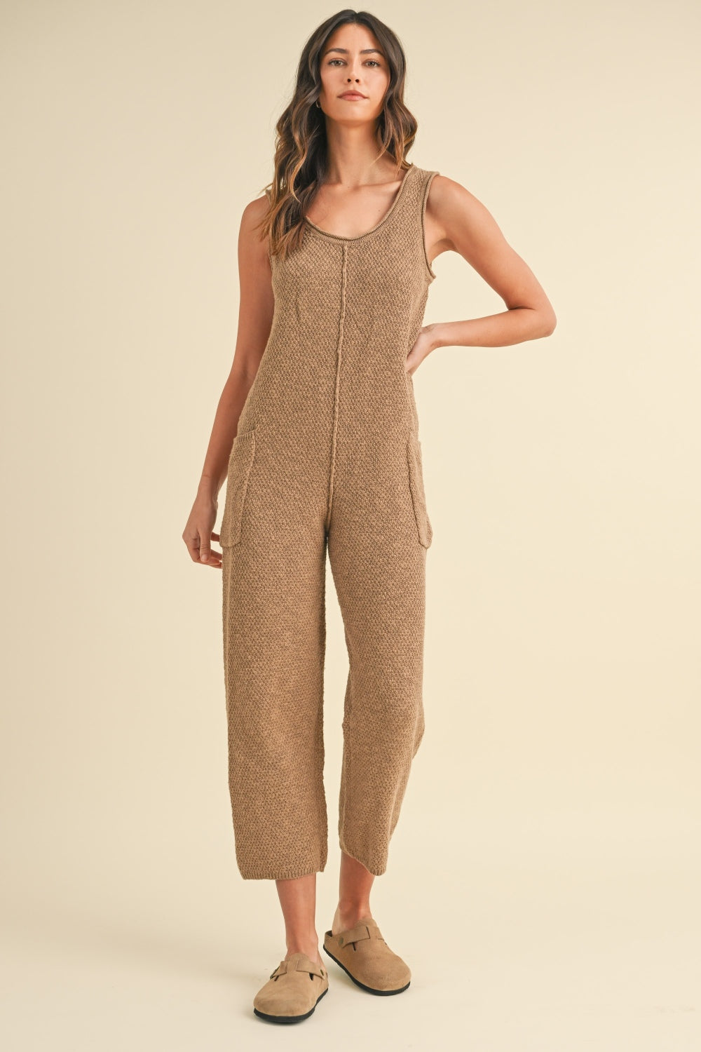 Women's Hot Brown Knit Onesie