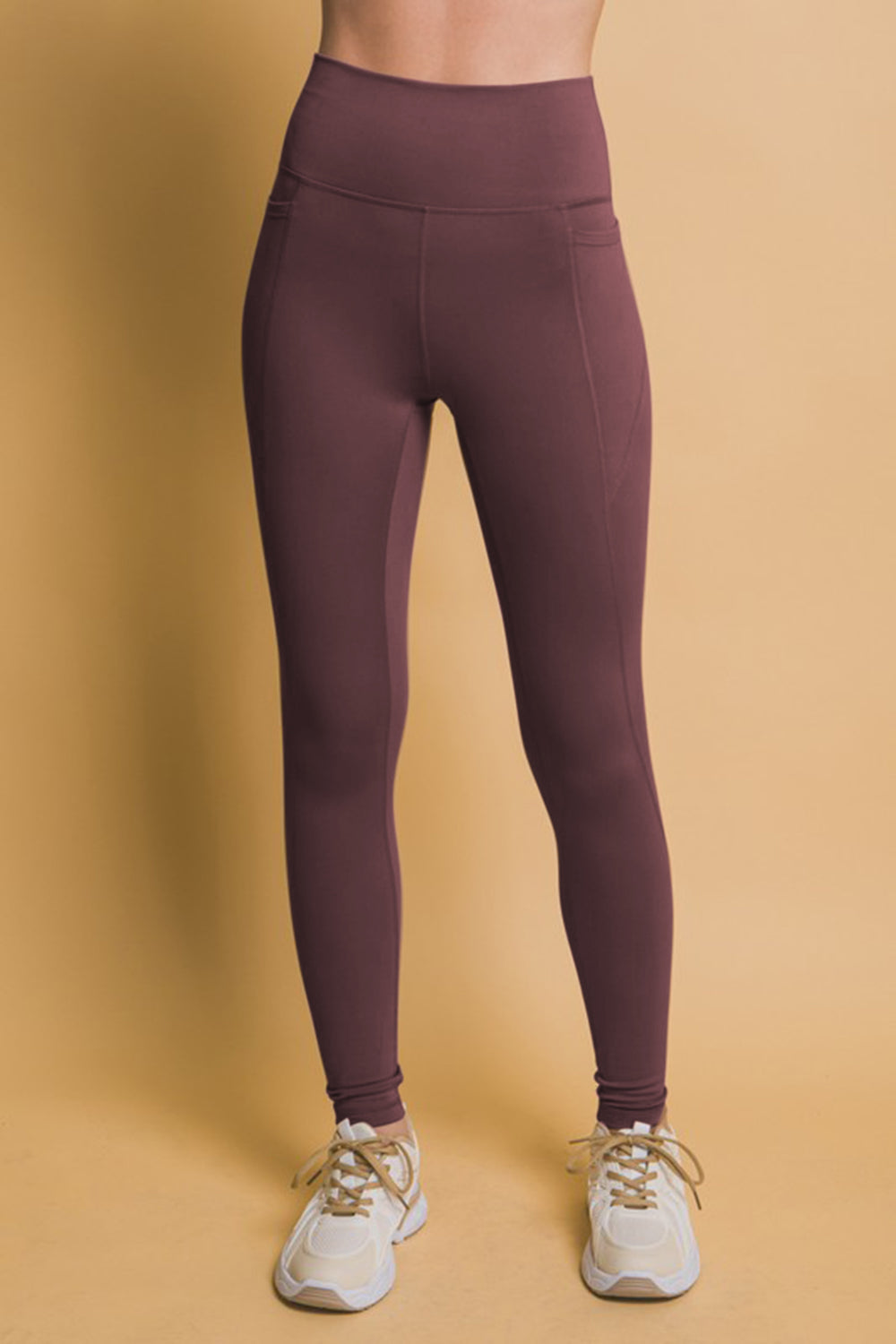 Sweet Coffee High Waist Active Leggings with Side Pockets