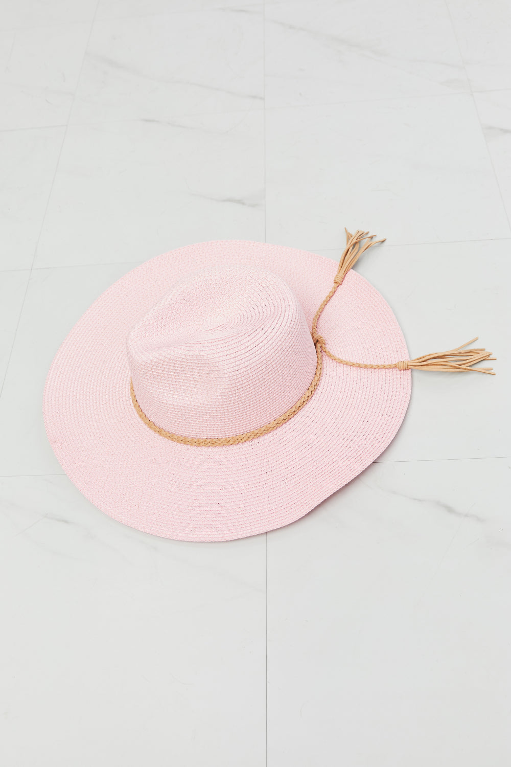 Women's Light Pink Straw Rancher Sun Hat