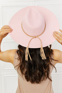 Women's Light Pink Straw Rancher Sun Hat