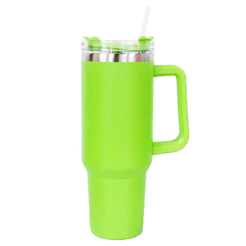 Stainless Steel Tumbler with Handle and Straw