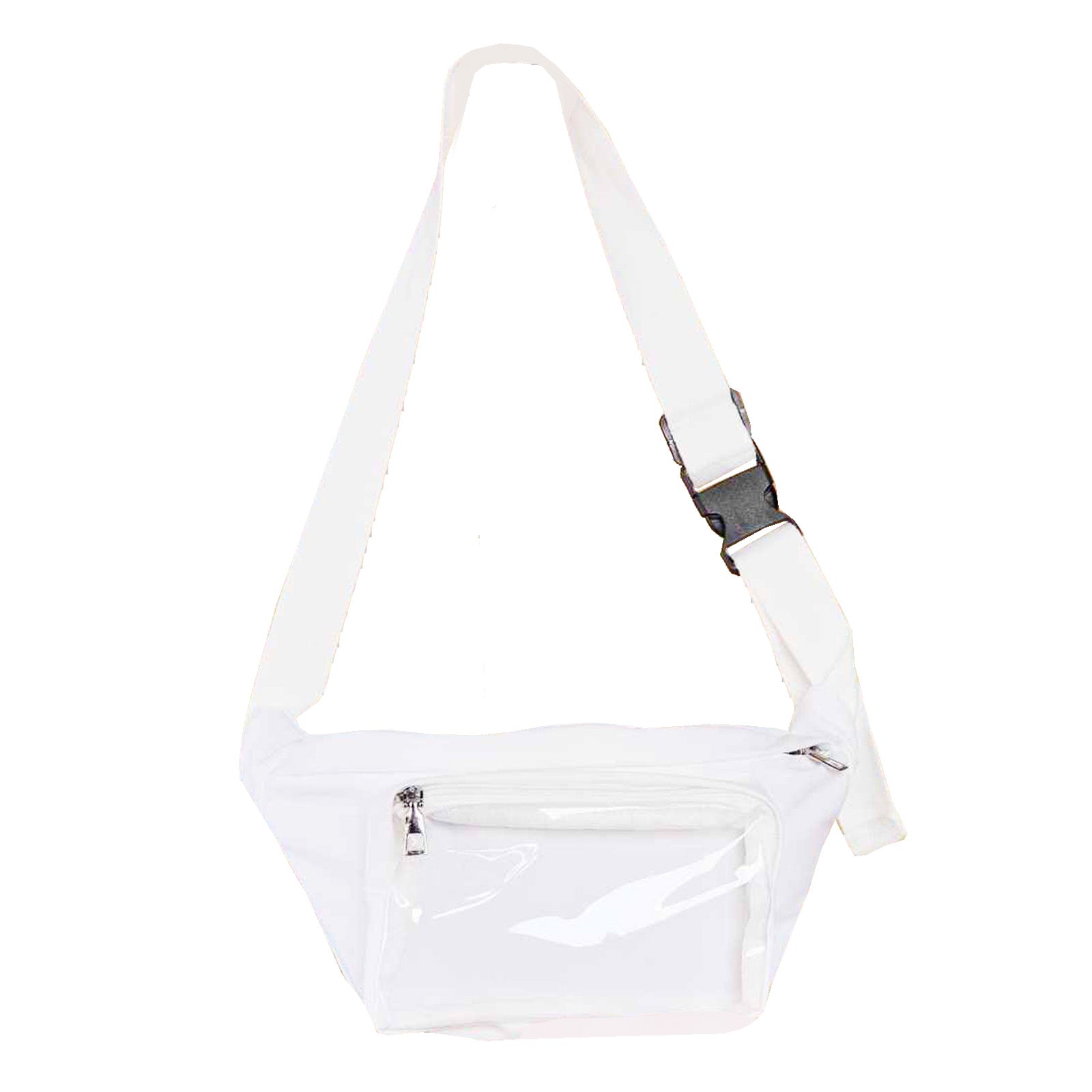 White Fanny Pack Crossbody with Clear Zipper Pouch – Runner Island®