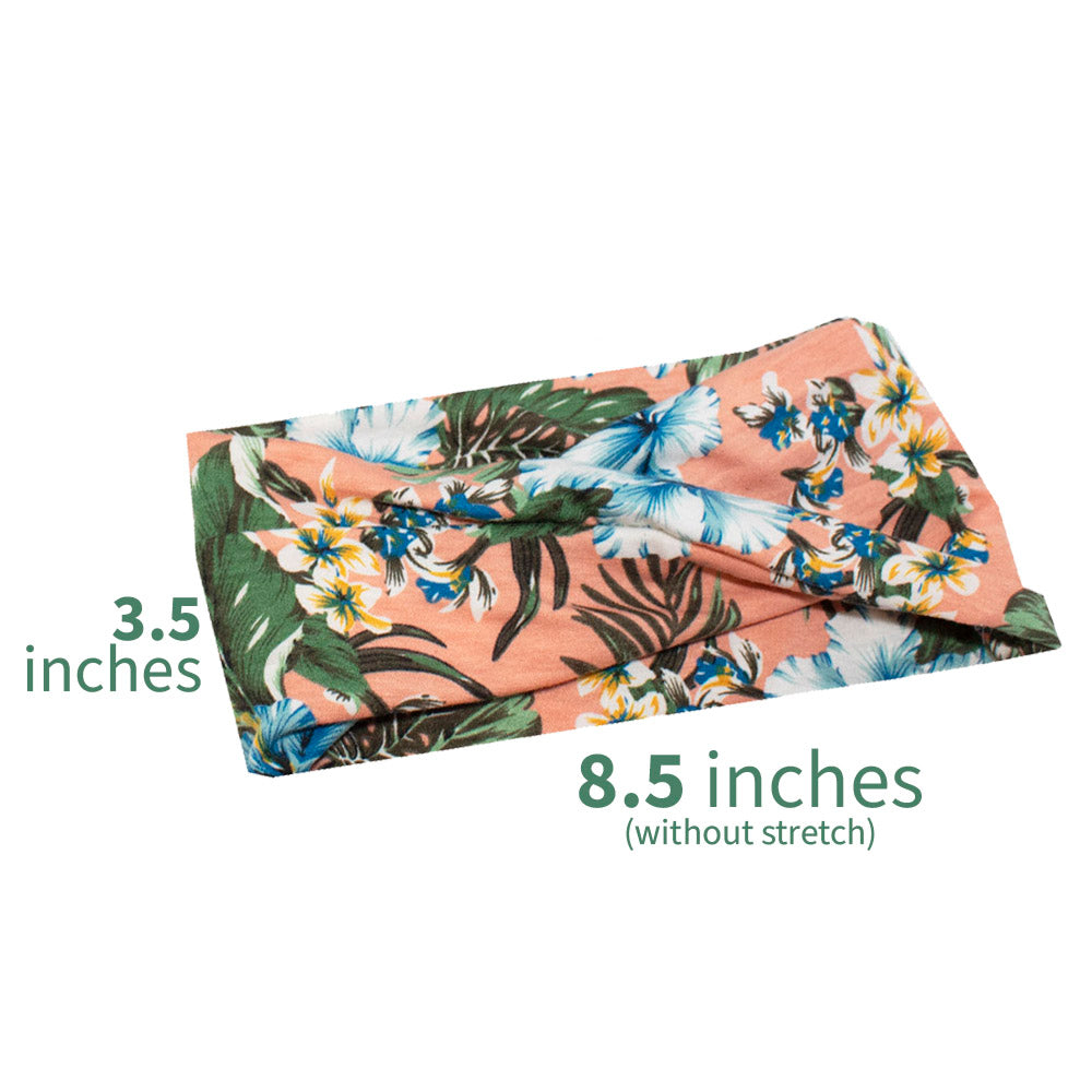 Women's Tropical Floral Print Headband 2 Pack - Machine Washable