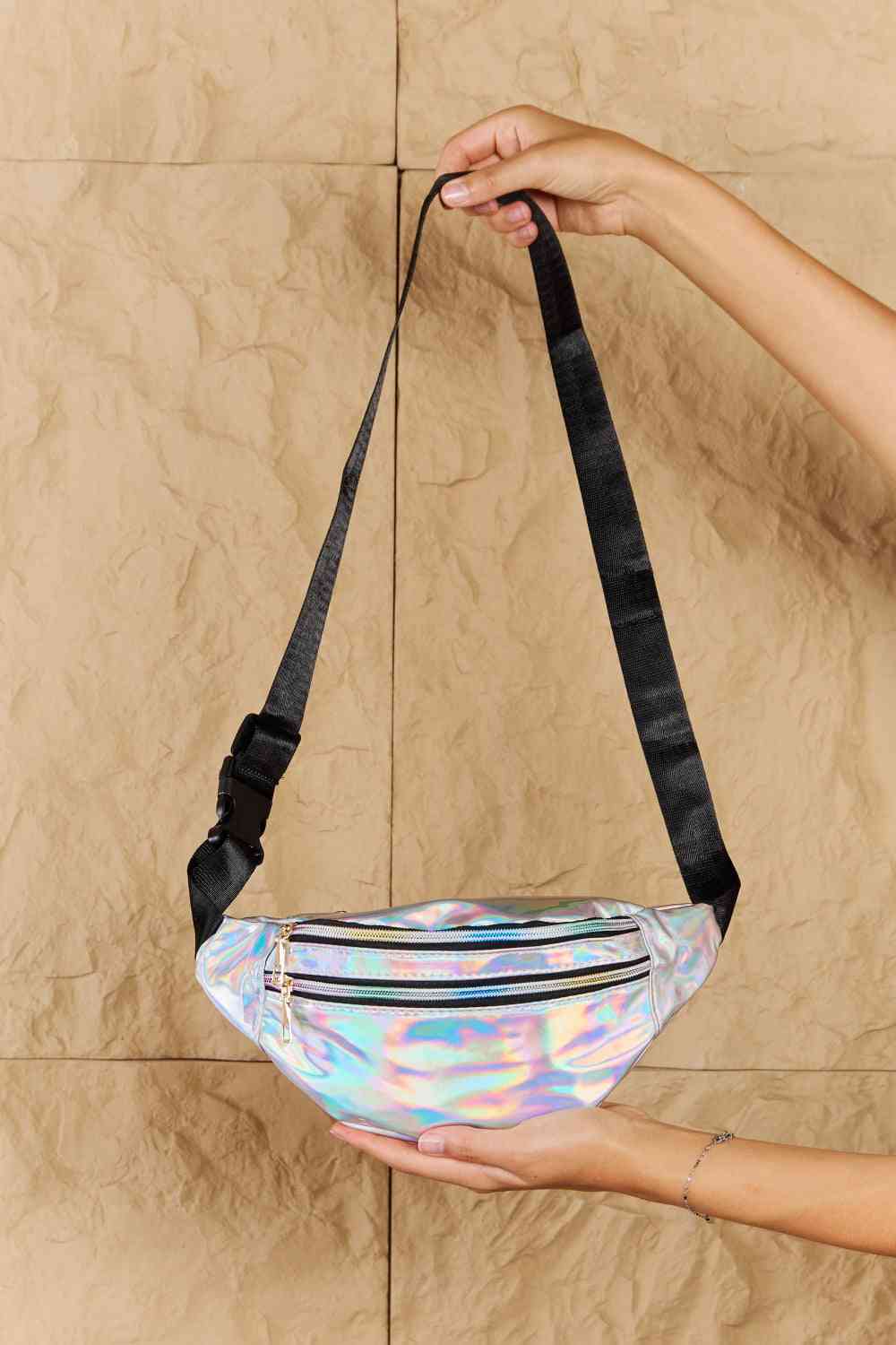 Holographic Silver Fanny Pack Crossbody