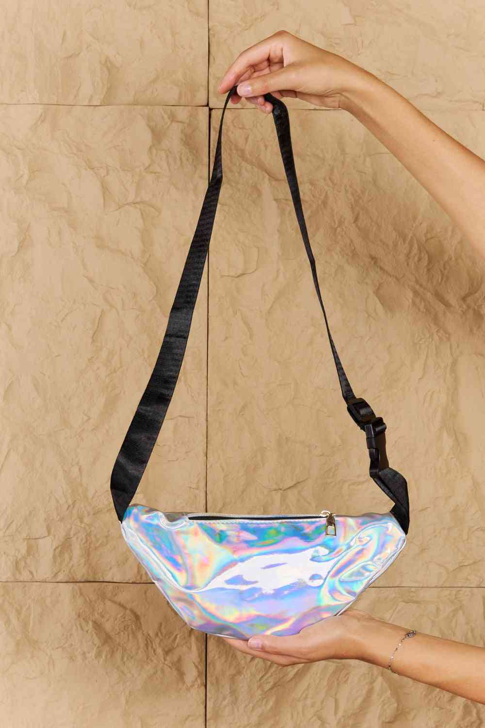 Holographic Silver Fanny Pack Crossbody