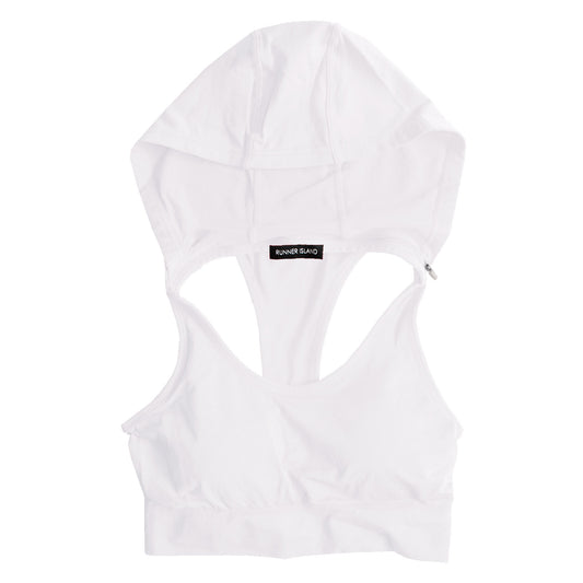 Runner Island Womens Tennis White Sports Bra Tank Top Hoodie