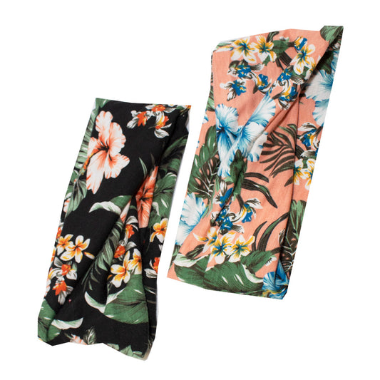 Women's Tropical Floral Print Headband 2 Pack - Machine Washable