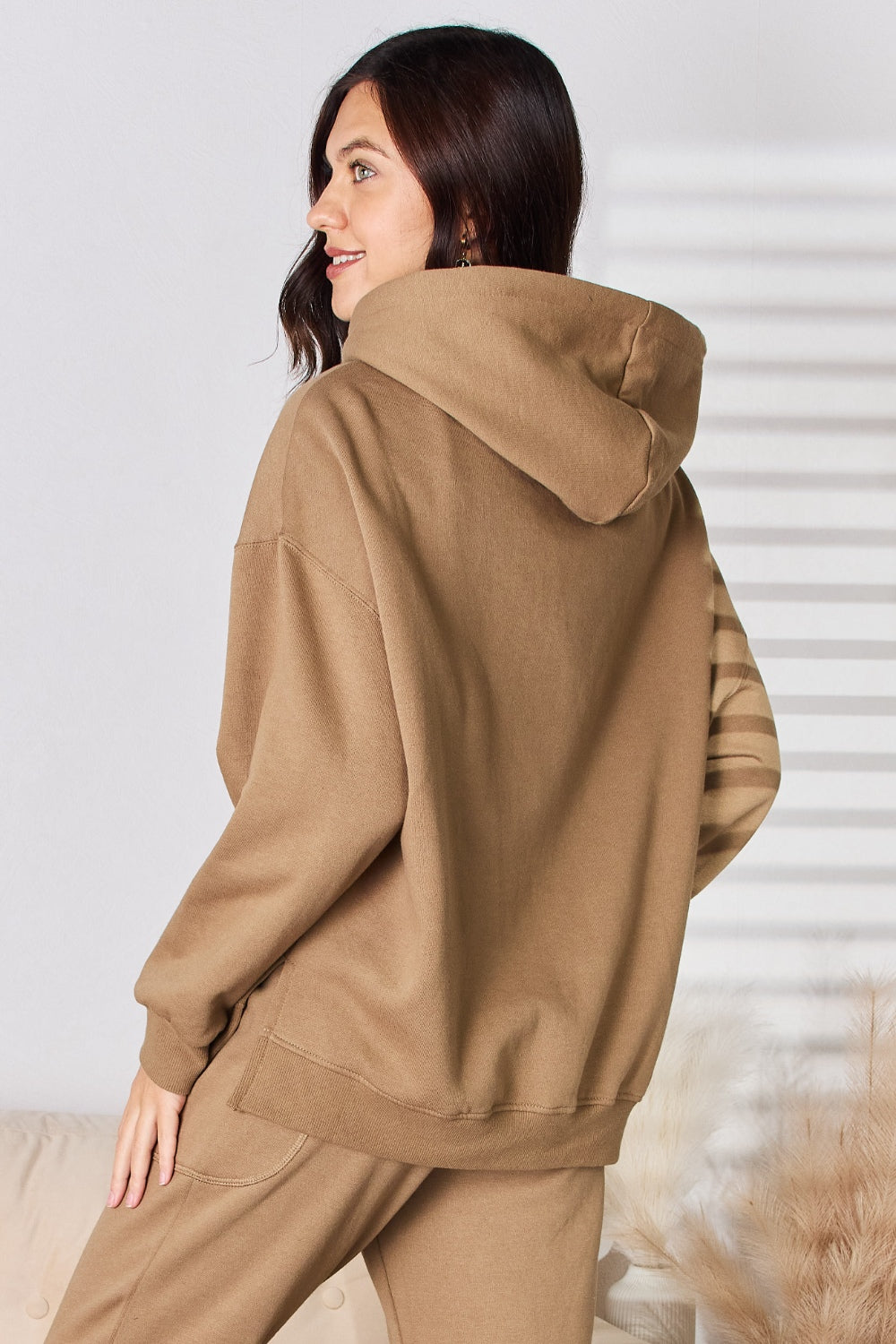 Women's Brown Sweatshirt Hoodie Pullover Oversized