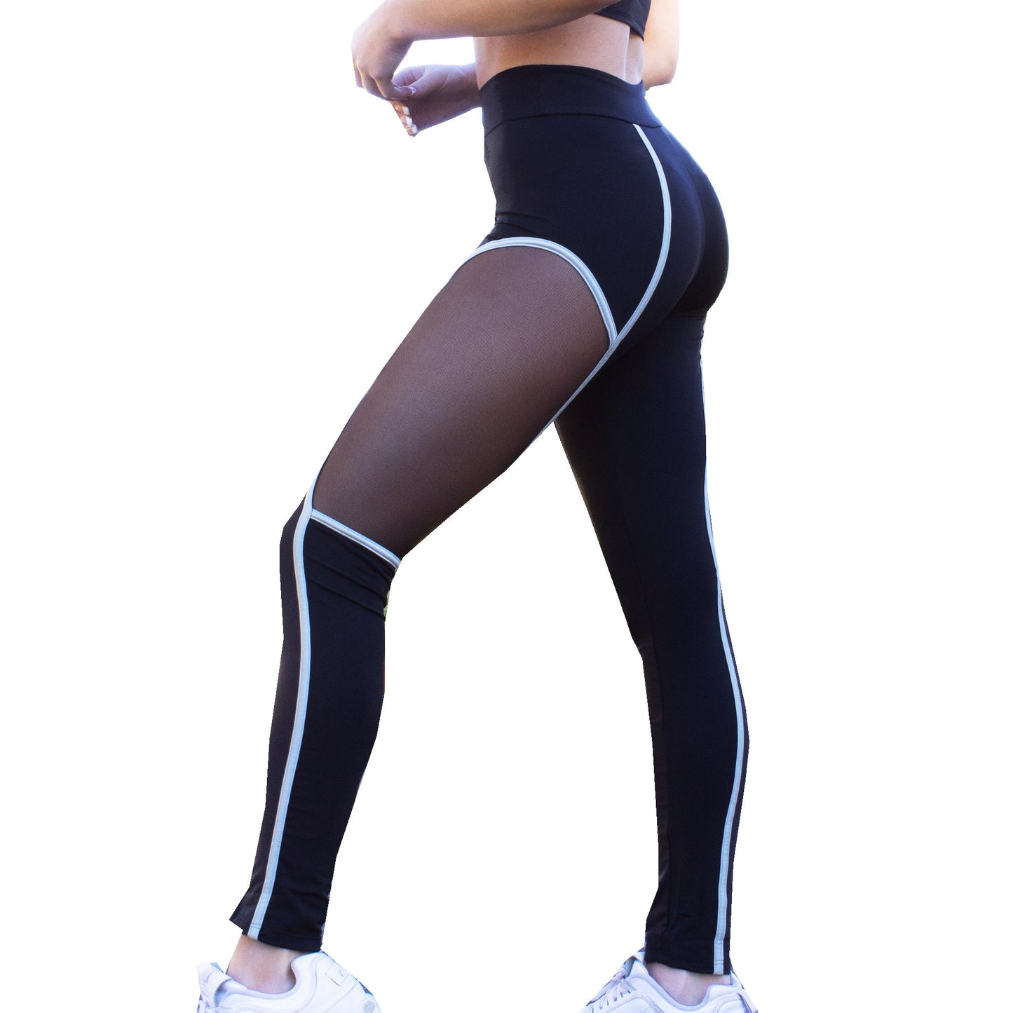 Runner Island Black Hyperspace Mesh Workout Leggings