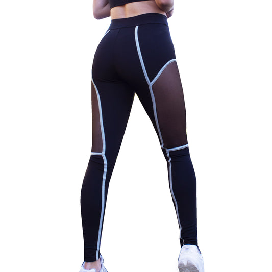 Runner Island Black Hyperspace Mesh Workout Leggings