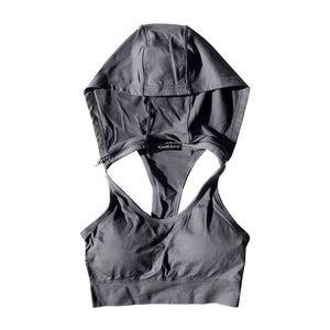Womens Charcoal Sports Bra Tank Top Hoodie  Runner Island Activewear –  Runner Island®