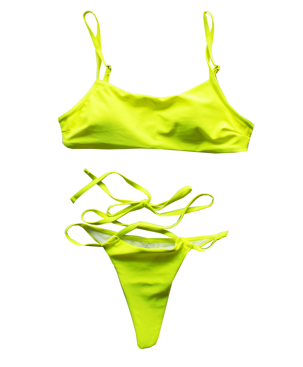 Sporty Cheeky Neon Yellow Sun Bikini – Runner Island®