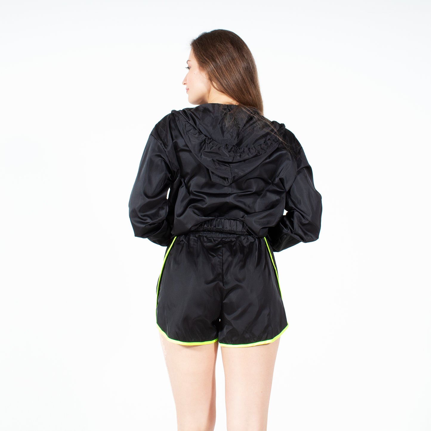 Runner Island Black Lightweight Windbreaker Running Drawstring Shorts