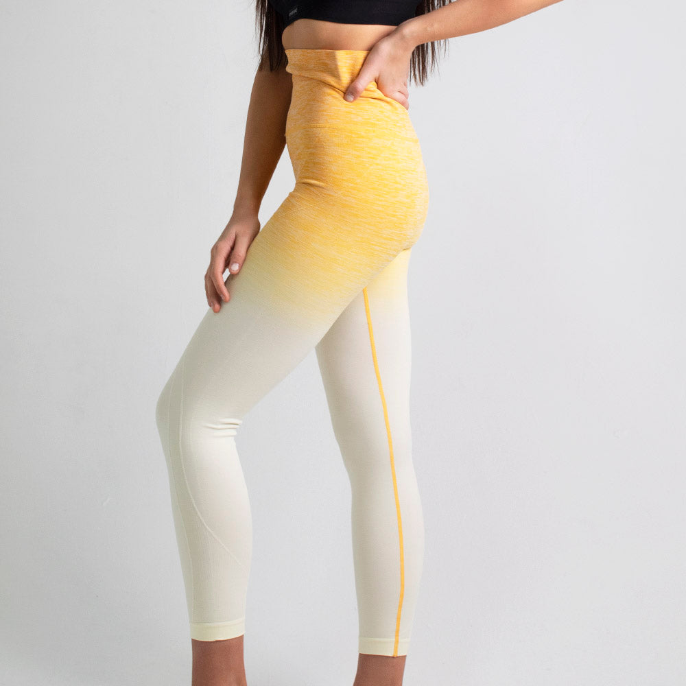 Runner Island Mango Yellow Shaping Ombre Workout Leggings