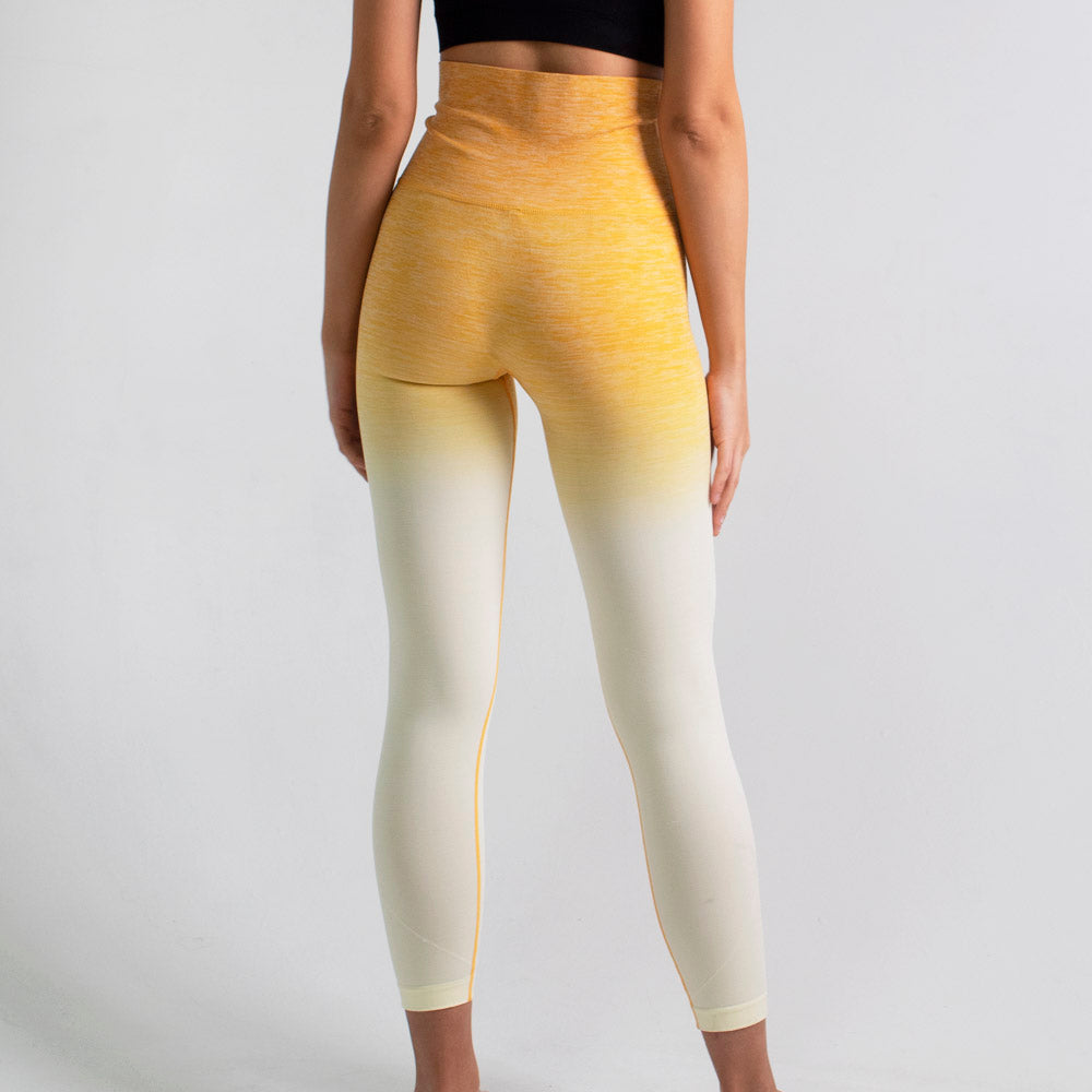 Runner Island Mango Yellow Shaping Ombre Workout Leggings