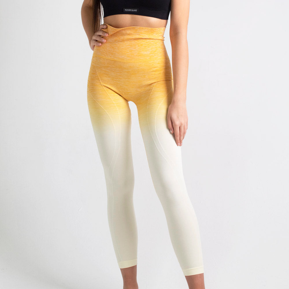 Runner Island Mango Yellow Shaping Ombre Workout Leggings