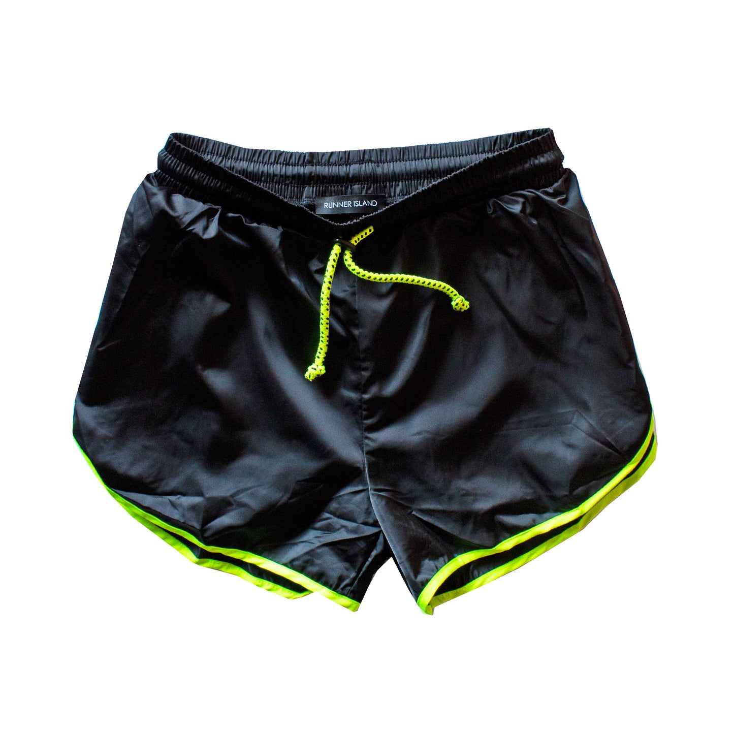 Runner Island Black Lightweight Windbreaker Running Drawstring Shorts