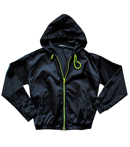 Runner Island Black Lightweight Windbreaker Workout Jacket