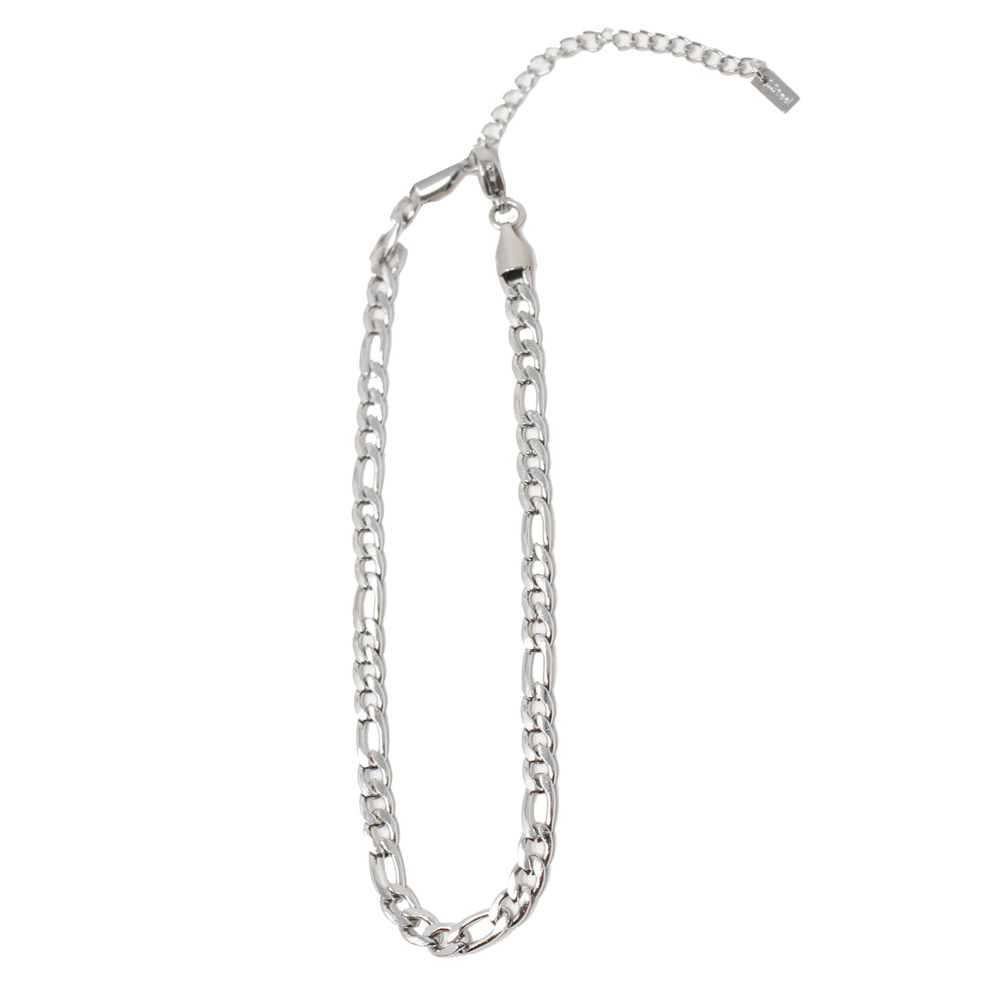 Figaro Silver Anklet 9 inch Stainless Steel