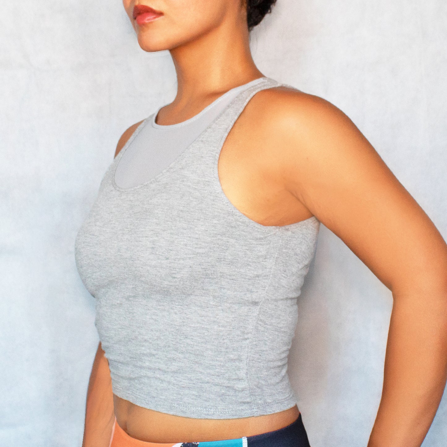 Runner Island Tiffani Gray Mesh Crop Top