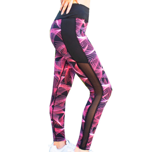 Runner Island Screensaver Patterned Mesh Workout Leggings